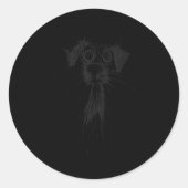 Dog Lover Abstrakt Scribble Art Niedlich Puppy Pup Runder Aufkleber (Vorderseite)