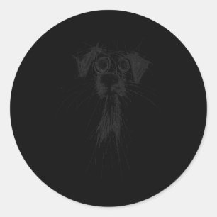 Dog Lover Abstrakt Scribble Art Niedlich Puppy Pup Runder Aufkleber
