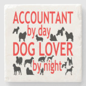 Dog Lover Accountant in Red Steinuntersetzer (Vorderseite)