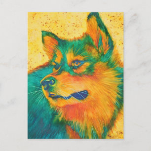 Dog Lover Alaskan Malamute farbenfrohe Postkarten