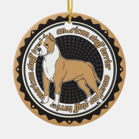 Dog Lover American Staffordshire Terrier Keramikornament (Vorne)