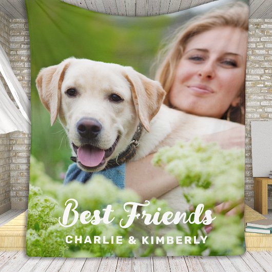 Dog Lover Best Friends Personalisiertes Pet Foto Fleecedecke