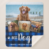 Dog Lover Blue Buffalo Kariert Custom Foto Collage Sherpadecke (Vorderseite)