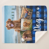 Dog Lover Blue Buffalo Kariert Custom Foto Collage Sherpadecke (Vorderseite (Horizontal))
