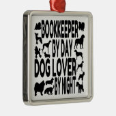 Dog Lover Bookkeeper Silbernes Ornament (Rechts)