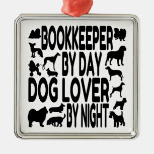 Dog Lover Bookkeeper Silbernes Ornament