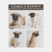 Dog Lover Braun Name Foto Collage Fleecedecke (Vorderseite)