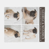 Dog Lover Braun Name Foto Collage Fleecedecke (Vorderseite (Horizontal))