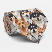 Dog Lover Canine Retro Custom Tie Krawatte (Gerollt)