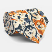 Dog Lover Canine Retro Custom Tie Krawatte (Gerollt)