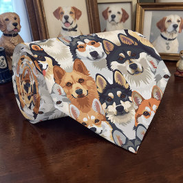 Dog Lover Canine Retro Custom Tie Krawatte