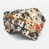 Dog Lover Canine Retro Custom Tie Krawatte (Gerollt)