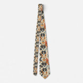 Dog Lover Canine Retro Custom Tie Krawatte (Rückseite)