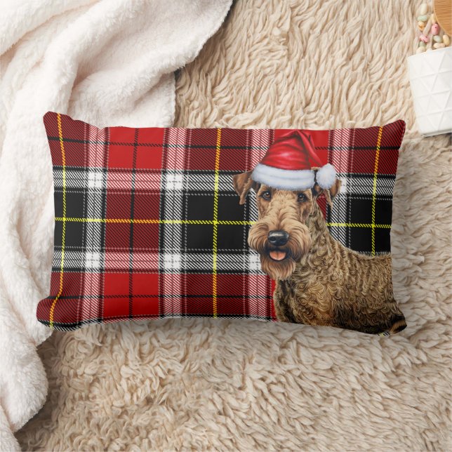 Dog Lover Christmas Airedale Terrier Holiday Karie Lendenkissen (Decke)