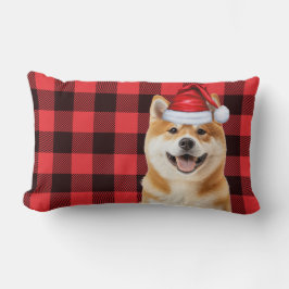 Dog Lover Christmas Akita Holiday Buffalo Plaid Lendenkissen