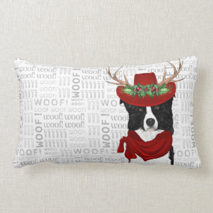 Dog Lover Christmas Border Collie Holiday Lendenkissen