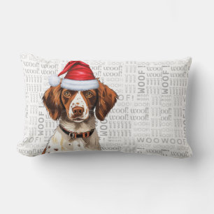 Dog Lover Christmas Brittany Spaniel Holiday Lendenkissen