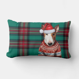 Dog Lover Christmas Bull Terrier Holiday Kariert Lendenkissen