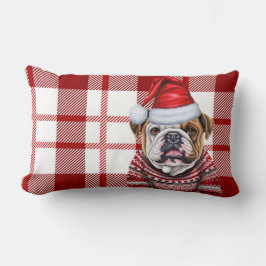 Dog Lover Christmas Bulldog Red Holiday Kariert Lendenkissen