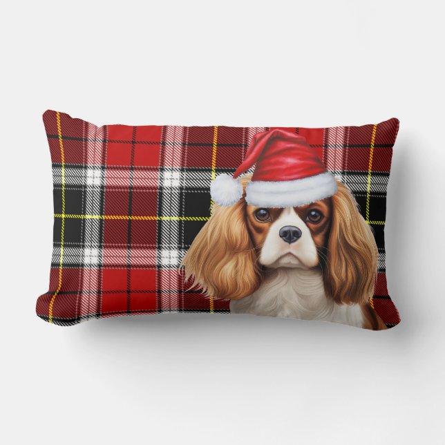 Dog Lover Christmas Cavalier Spaniel Festive Karie Lendenkissen (Vorderseite)