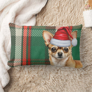 Dog Lover Christmas Chihuahua Holiday Kariert Lendenkissen