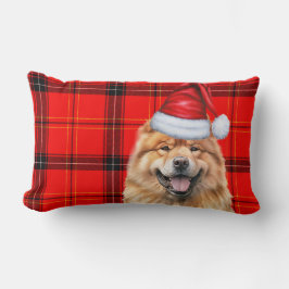Dog Lover Christmas Chow Chow Red Holiday Kariert Lendenkissen