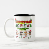 Dog Lover Christmas Family-Christmas crew dogs  Zweifarbige Tasse (Links)