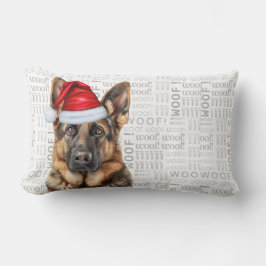 Dog Lover Christmas German Shephed in a Hat Lendenkissen
