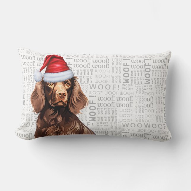 Dog Lover Christmas Niedlich Boykin Spaniel Holida Lendenkissen (Vorderseite)