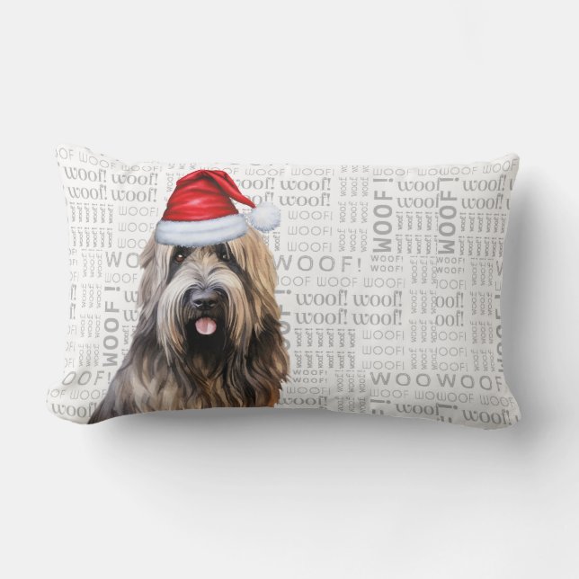 Dog Lover Christmas Niedlich Briard Shepherd Holid Lendenkissen (Vorderseite)