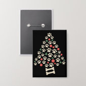 Dog Lover Christmas Paw Tree Paws Holiday Geschenk Button (Vorderseite/Rückseite)
