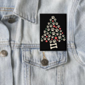 Dog Lover Christmas Paw Tree Paws Holiday Geschenk Button (Insitu)