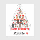 Dog Lover Christmas Tree T - Shirt Geschenk T - Sh Aufkleber (Blatt)