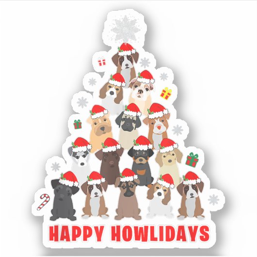 Dog Lover Christmas Tree T - Shirt Geschenk T - Sh Aufkleber (Vorderseite)