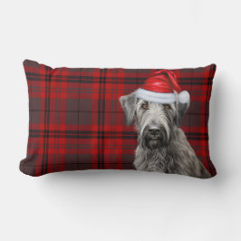 Dog Lover Christmas Wolfhound Red Holiday Plaid Lendenkissen