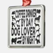 Dog Lover Coffee Drinker Ornament Aus Metall (Links)