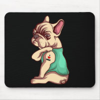 Dog Lover Cool French | Bulldog I Love Mom Tattoo
