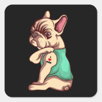 Dog Lover Cool French | Bulldog I Love Mom Tattoo