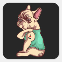 Dog Lover Cool French | Bulldog I Love Mom Tattoo