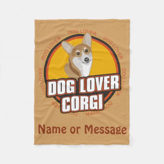 Dog Lover Corgi Blanket anpassen Name / Nachricht Fleecedecke (Vorderseite)