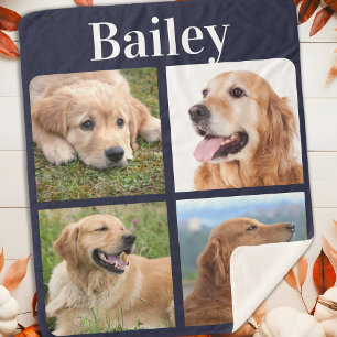 Dog Lover Custom 4 Foto Collage Monogram Sherpadecke