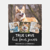 Dog Lover Custom 4 Foto Collage Pet Wahre Liebe Fleecedecke (Vorderseite)