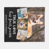 Dog Lover Custom 4 Foto Collage Pet Wahre Liebe Fleecedecke (Vorderseite (Horizontal))