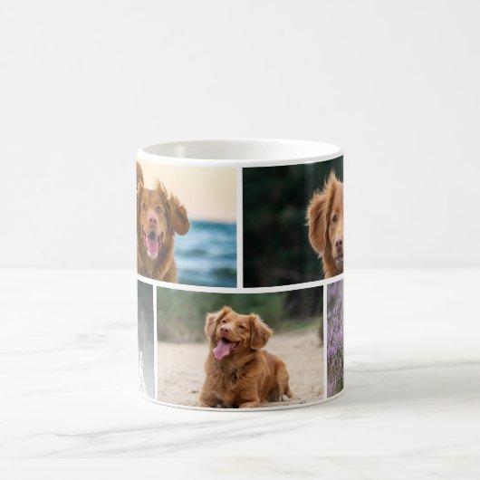 Dog Lover Custom 4 Foto Pet Collage Kaffeetasse (Mittel)