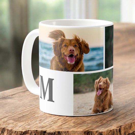 Dog Lover Custom Foto Collage Pet Monogramm Kaffeetasse