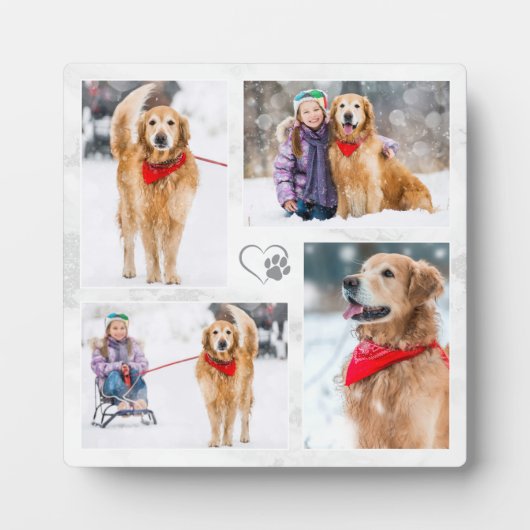 Dog Lover Custom Moderne Foto Collage für Haustier Fotoplatte (Vorderseite)