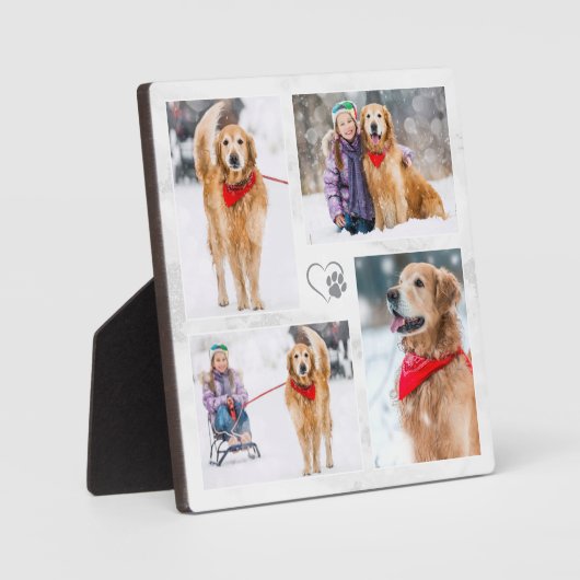 Dog Lover Custom Moderne Foto Collage für Haustier Fotoplatte (Vorderseite)