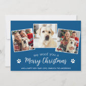Dog Lover Custom Pet Fotos Woof Frohe Weihnachten (Vorderseite)