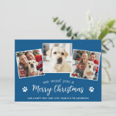 Dog Lover Custom Pet Fotos Woof Frohe Weihnachten (Stehend Vorderseite)
