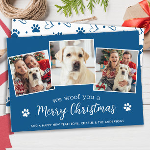 Dog Lover Custom Pet Fotos Woof Frohe Weihnachten